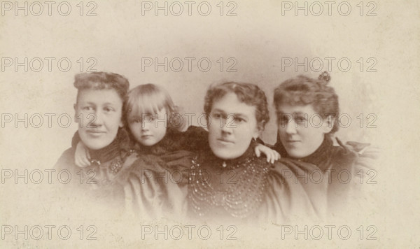 Group portrait of women and child, about 1889-1910. Creator: George M Dempsie.