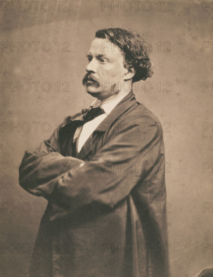 Self-portrait in smock Félix Nadar, 1855-1857. Creator: Nadar.