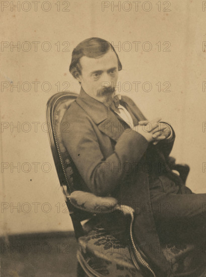 Alfred Vernet, miniaturiste, 1853-1854. Creator: Nadar.