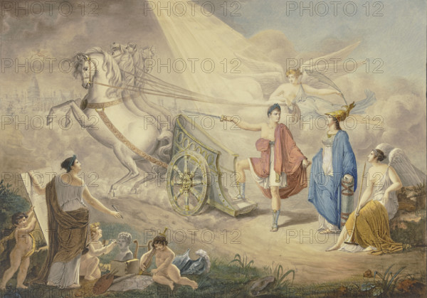 Allegory of the Confederation of the Rhine..., early 19th century. Creator: Charles Johannot.