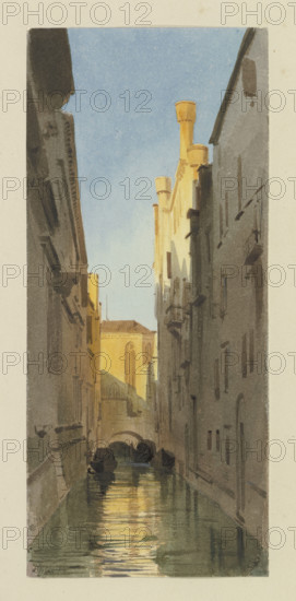 Rio del Santissimo with a view of the choir of Santo Stefano, c1851. Creator: Carl Theodor Reiffenstein.