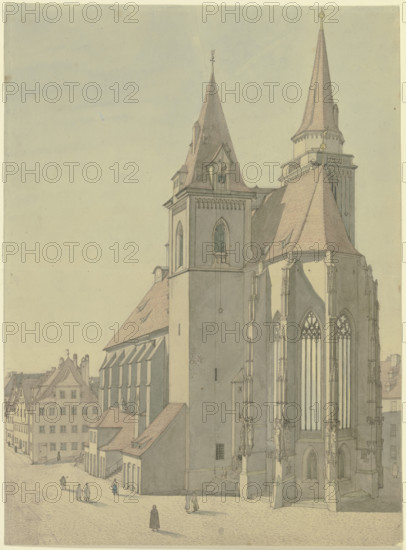 St. John's Church in Ansbach, 19th century. Creator: Ludwig Hoffstadt.