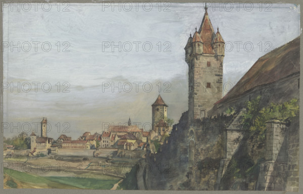 Partial view of Rothenburg ob der Tauber, c1870-1900. Creator: Theodor Alt.