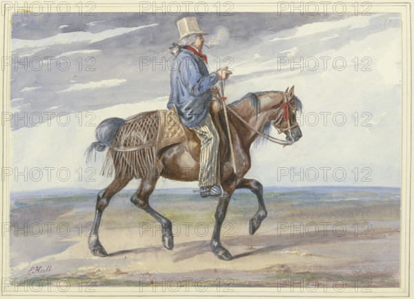 Farmer on horseback, 19th century. Creator: Edward Hull.
