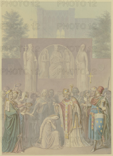 Sabine von Steinbach blessed and crowned, 1858. Creator: Ferdinand Fellner.