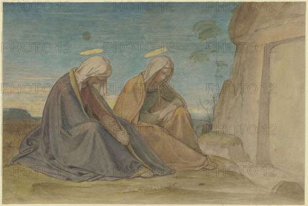The two Marys at the grave, before 1837. Creator: Philipp Veit.