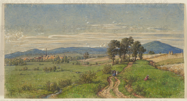 View of Unterliederbach, 1861. Creator: Peter Becker.