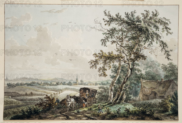 Landscape with Coach, near Hilversum, (1779?). Creators: Egbert van Drielst, Jacob Cats.