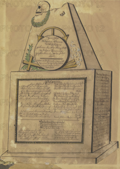 Design for the artist's gravestone, mid-19th century.  Creator: Hilarius Thoma.