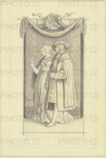 Die Nymphe des Brunnen, c1845. Creator: Ludwig Richter.