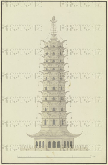 The porcelain tower, 19th century. Creator: Gustav Rügemer.