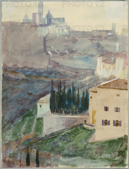View of Siena, 1889. Creator: Max Klinger.