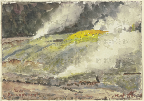 Papandajan (volcano?) on Java, 1900. Creator: Fritz Hauck.