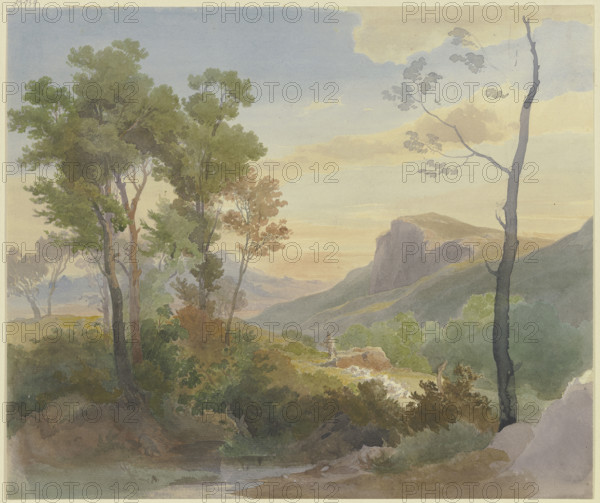 Italian mountain landscape, 19th century. Creator: Carl Maria Nicolaus Hummel.