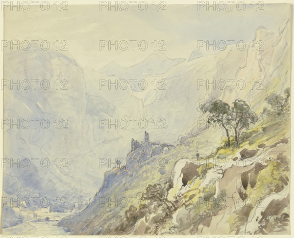 Saint Guilhem le Désert, (1841?). Creator: Carl Morgenstern.