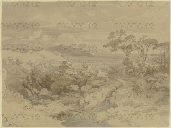 Italian landscape, 19th century. Creator: Eduard Wilhelm Pose.