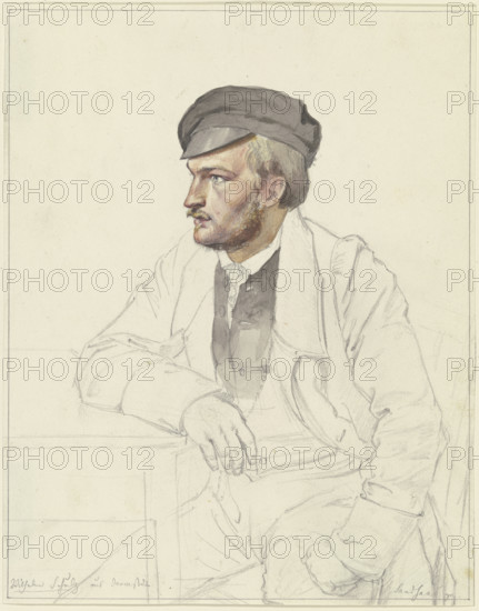 Wilhelm Schulz from Darmstadt, sitting at a table, 19th century. Creator: Karl Sandhaas.
