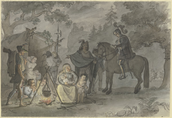 Composition for "Götz von Berlichingen" (Act 5, Scene 6), mid-19th century. Creator: Karl Sandhaas.