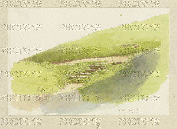 Stone steps on a path near Maulbronn, 1871. Creator: Carl Theodor Reiffenstein.