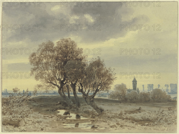 Tree group at a river, c1840-1890. Creator: Carl Theodor Reiffenstein.