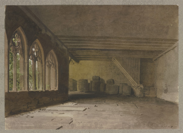 Cloister of the Collegiate Church of St. Peter and Paul in Bad Wimpfen, where wooden..., 1850. Creator: Carl Theodor Reiffenstein.