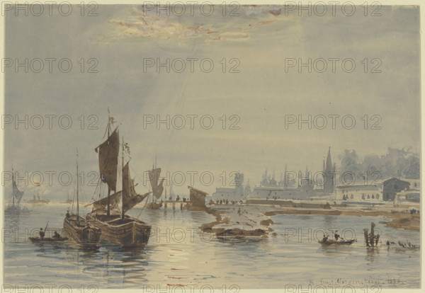 At the port of Mainz, 1876. Creator: Ernst Morgenstern.