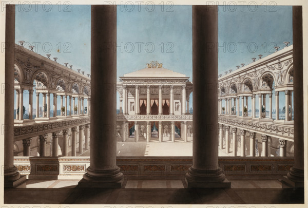Columns enclosing a courtyard, c1780-1800. Creator: Giorgio Fuentes.