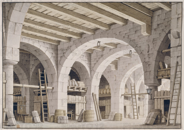 Warehouse, decoration from Giuseppe Verdi's Il corsaro, c1780-1800. Creator: Giorgio Fuentes.