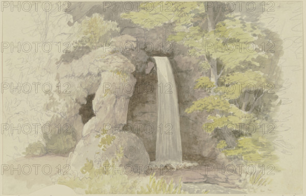 Waterfall in the Stern district of Weimar, c1800-1806. Creator: Georg Melchior Kraus.
