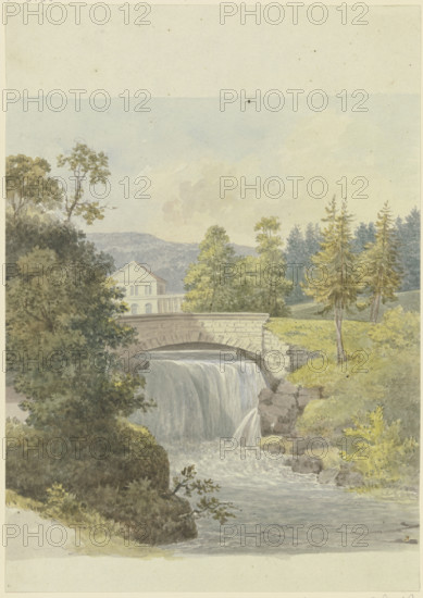 Waterfall in Wilhelmstal near Eisenach, c1790-1794. Creator: Georg Melchior Kraus.