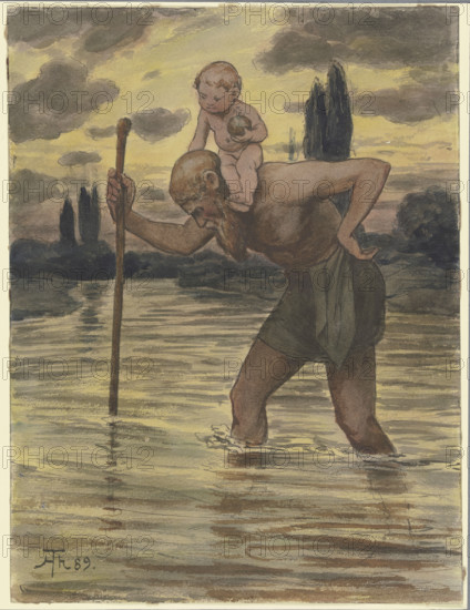 Saint Christopher, 1889. Creator: Hans Thoma.
