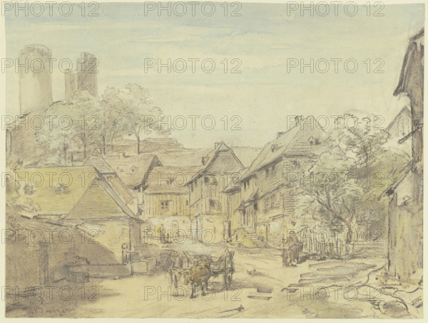 Oberreifenberg with Reifenberg Castle, c1840-1900. Creator: Anton Burger.
