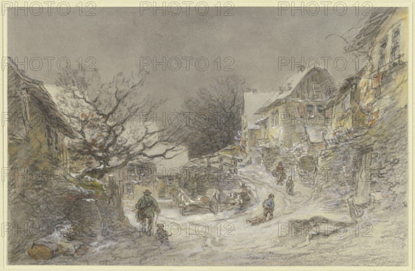 Winter view of Falkenstein, c1840-1900. Creator: Anton Burger.