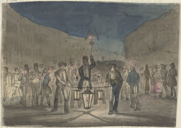 The "lantern ruckus", c1830-1880. Creator: Jakob Dielmann.