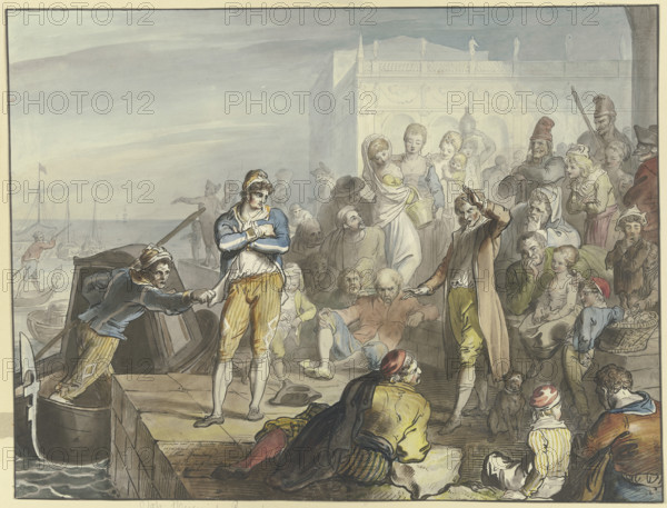 Improviser in the Piazzetta in Venice, c1790s. Creator: Johann Heinrich Ramberg.
