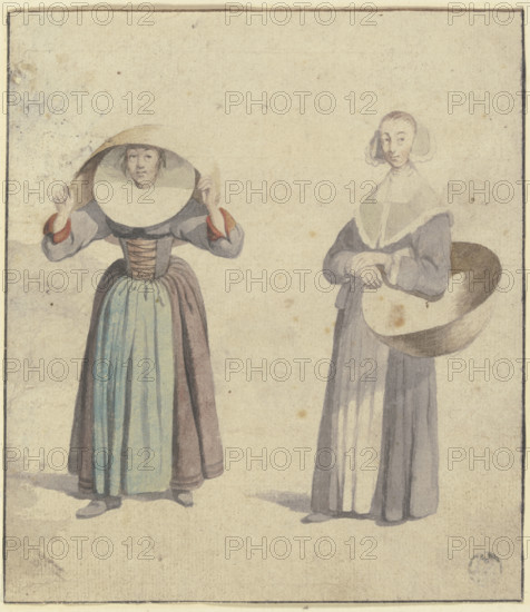Two traditional woman's costumes, c1620-1670. Creator: Wenceslaus Hollar.