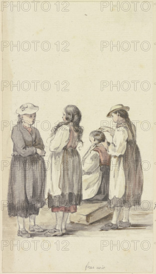Four Black Forest peasant girls, c1771-1772. Creator: Georg Melchior Kraus.