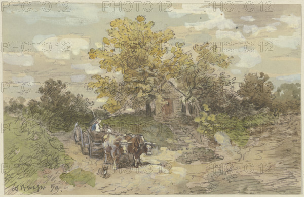 Yoke of Oxen, 1879. Creator: Anton Burger.