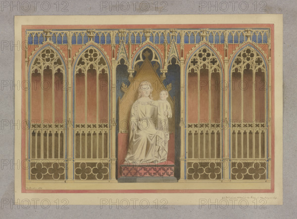 Shrine of the Altenberg Altar with the sculpture of a Madonna and Child, 1856. Creator: Carl Theodor Reiffenstein.