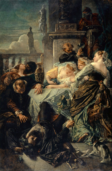 The Death of Pietro Aretino, 1854. Creator: Anselm Friedrich Feuerbach.