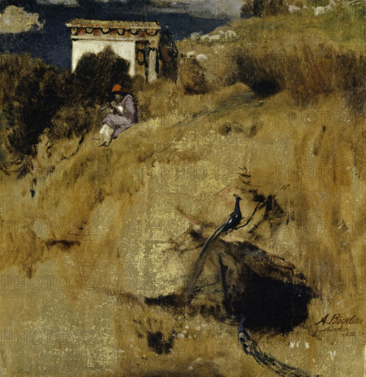 Idyll, (Fragment of a Screen), 1872. Creator: Arnold Bocklin.