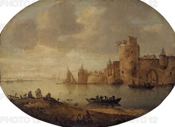 Bay with Old Fortification, 1650. Creators: Jan van Goyen, Frans de Hulst.