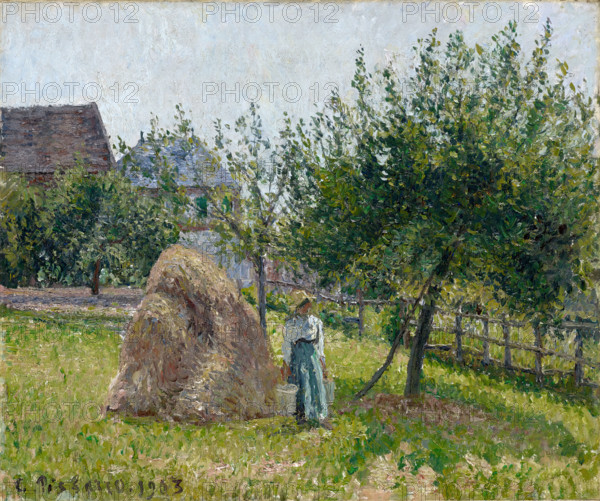 Apple Trees in Eragny, Sunny Morning, 1903. Creator: Camille Pissarro.