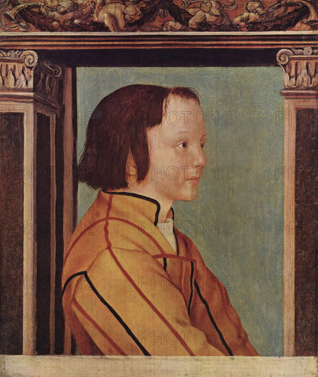Portrait of a young boy with brown hair, 1516. Creator: Ambrosius Holbein.