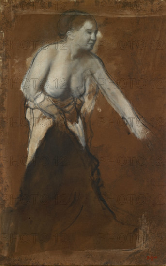 Standing Female Figure with Bared Torso, 1867. Creator: Edgar Degas.