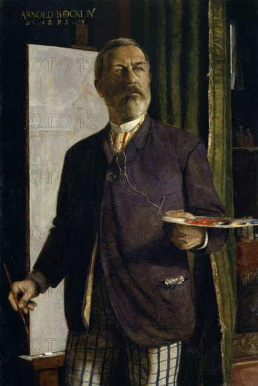 Self-Portrait in the Studio, 1893. Creator: Arnold Bocklin.