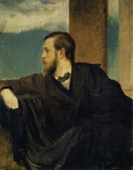 Self-portrait, 1862. Creator: Arnold Bocklin.