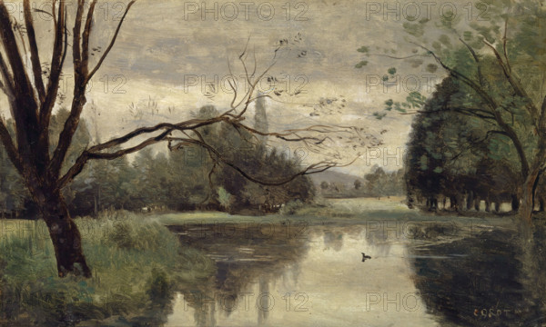 The duck Pond, 1855/1860. Creator: Jean-Baptiste-Camille Corot.