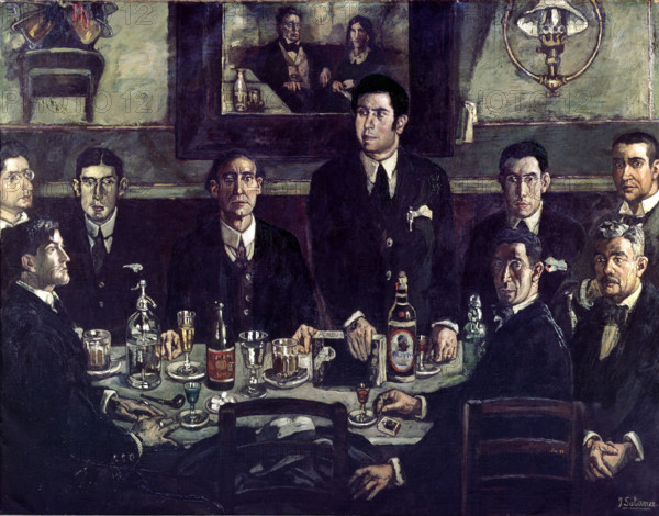 La tertulia del Café de Pombo, 1920. Creator: José Gutiérrez Solana.