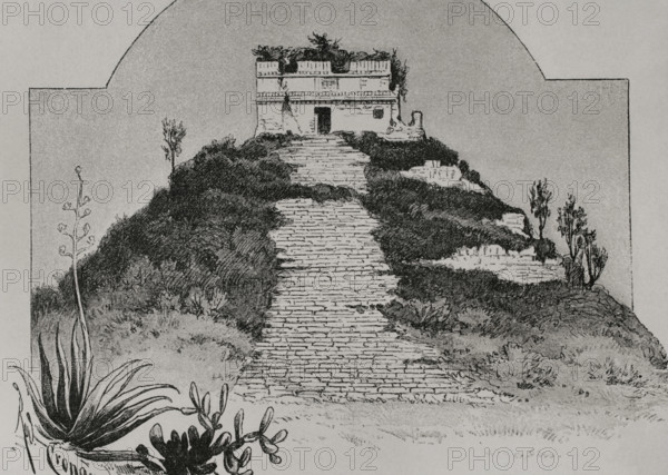 El Castillo, (the Castle), also known as the Temple of Kukulcan,  State of Yucatan, Mexico, 1892.  Creator: Unknown.